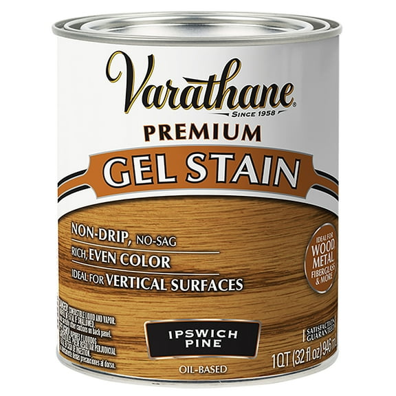 2 Pack, Ipswich Pine, Varathane Premium Gel Wood Stain-358305, Quart