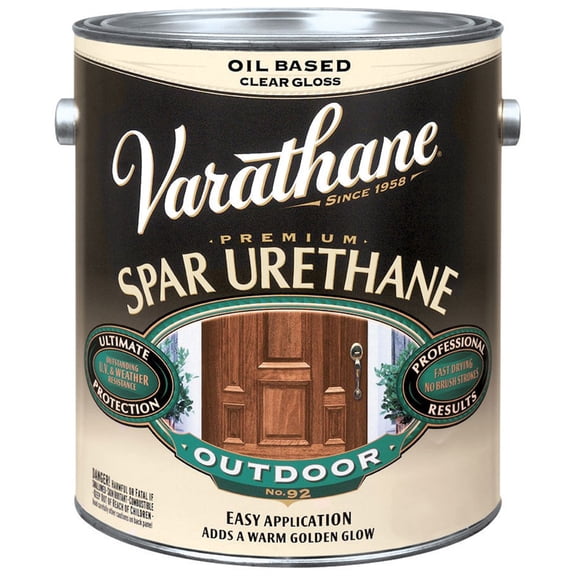 Varathane Gloss Clear Exterior Low VOC Spar Urethane, 1 Gal. 242179
