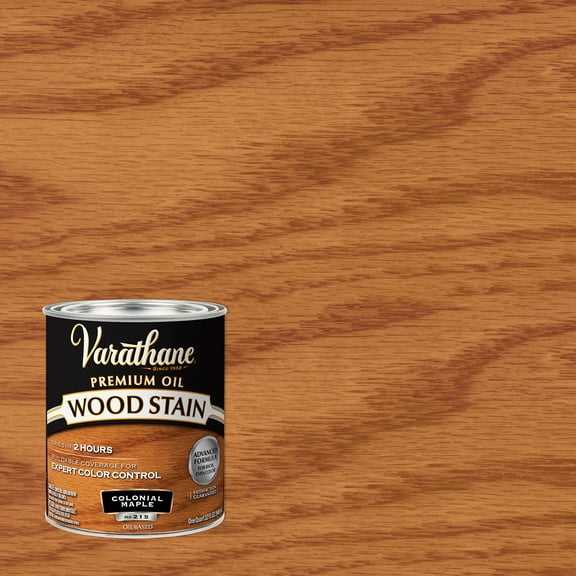 2 Pack, Colonial Maple, Varathane Premium Oil-Based Interior Wood Stain-211712H, Quart