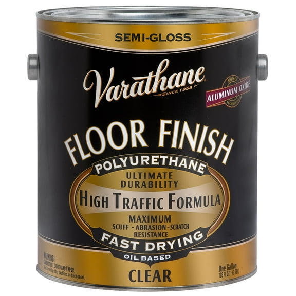 1 gal Rust-Oleum 130131 Clear Varathane Oil-Based Interior High Traffic Polyurethane Floor Finish, Semi-Gloss