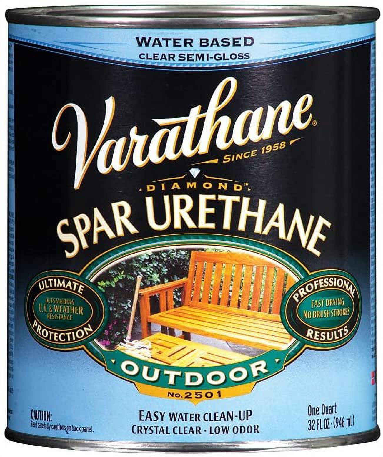 Varathane SemiGloss Clear WaterBased Spar Urethane 1 qt.