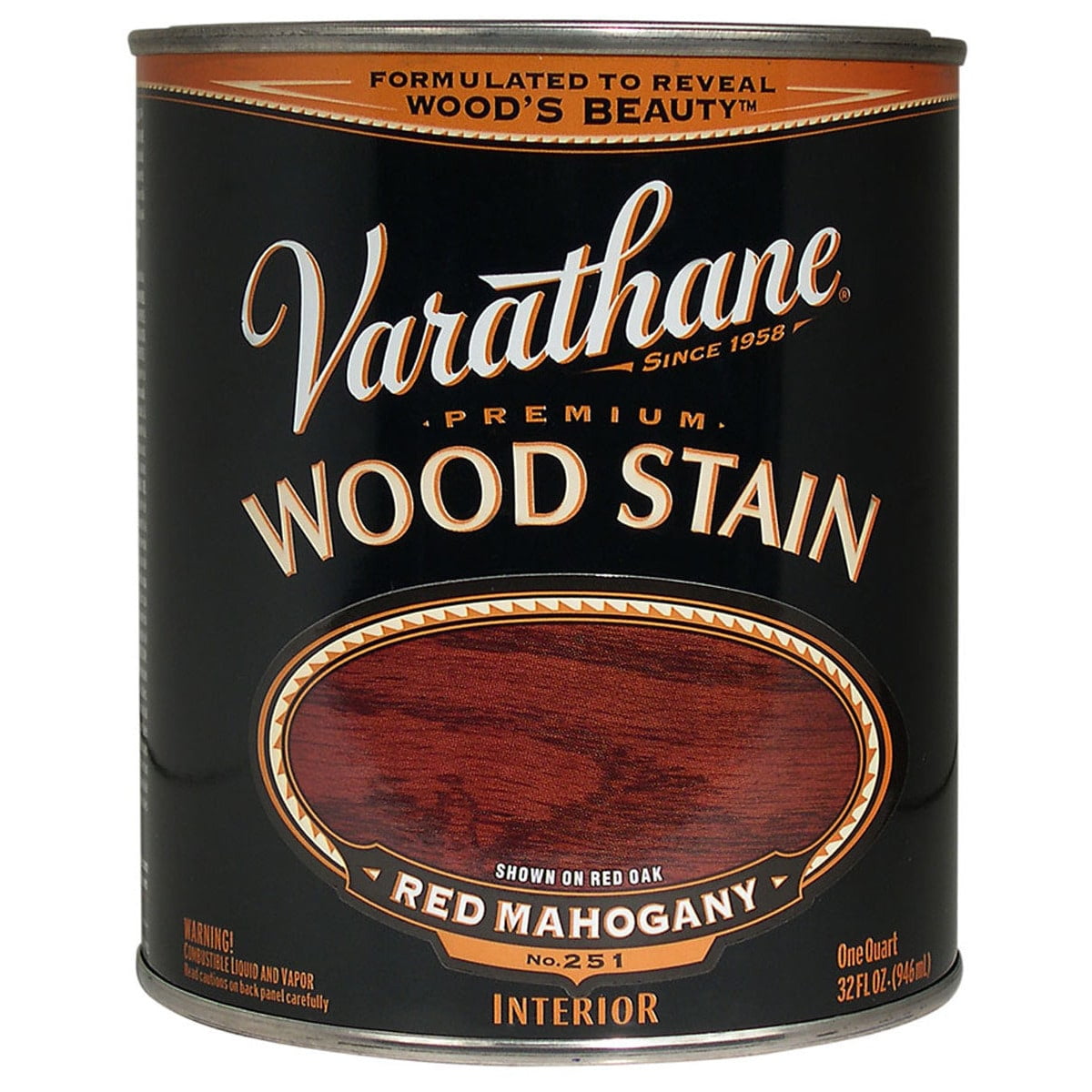 Varathane Semi-Transparent Red Mahogany Oil-Based Urethane Modified Alkyd  Wood Stain 1 qt 