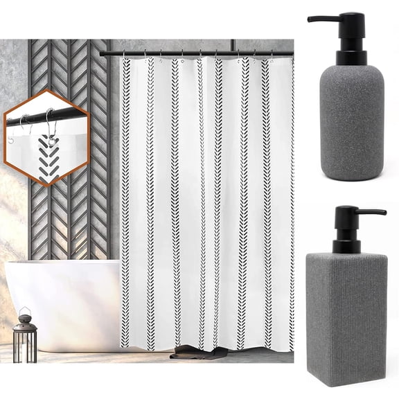 Varato Design Bathroom Accessories Set 3 Pieces Includes Boho Arrow Shower Curtain Set with Hooks