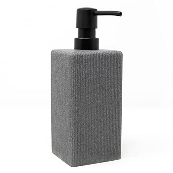 Varato Modern Design Tall Line Soap Dispenser for Bathroom and Kitchen (Large, 8" in Height) - Hand Soap Dispenser in Grey