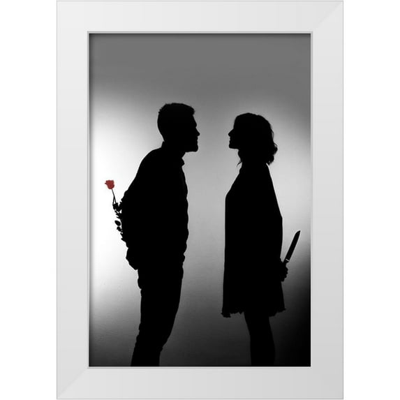 Vareille, Julien 17x24 White Modern Wood Framed Museum Art Print Titled - Man Meets Woman