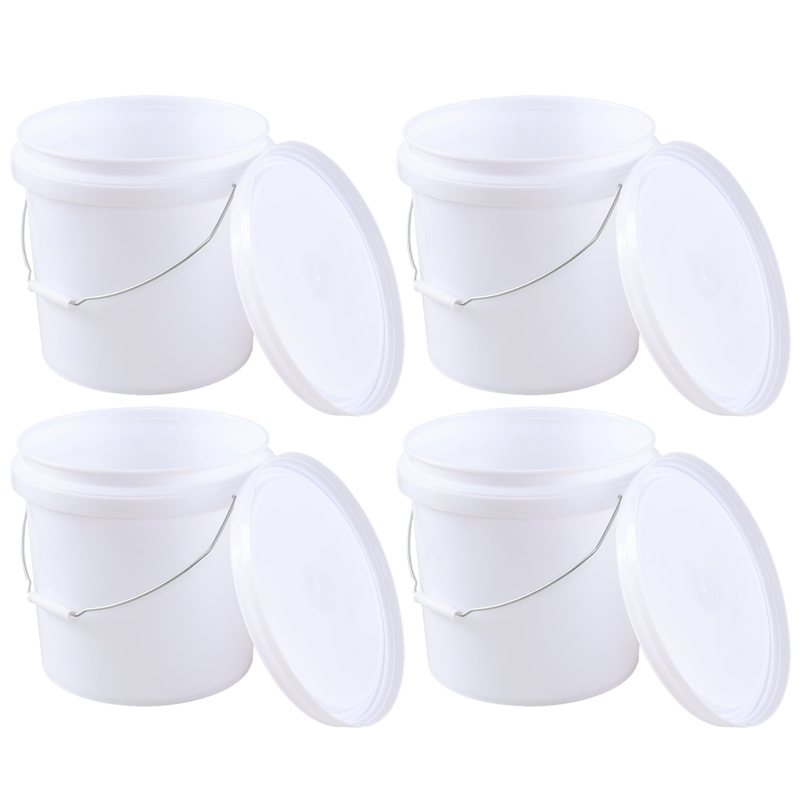 Vareone 4-Gallon White Bucket Pail Container with Air Tight Lid ...