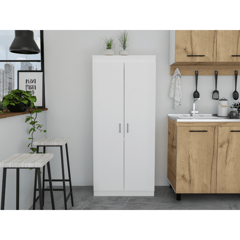 Varese Pantry Double Door,Five Shelves White