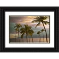 thumbnail image 1 of Vargas, Carlos 24x17 Black Ornate Wood Framed with Double Matting Museum Art Print Titled - Hawaii Palm Sunset No. 1, 1 of 4