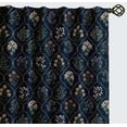 thumbnail image 1 of Vargottam 84 Inch Rod Pocket/Back Tab Cotton Curtains for Windows and Doors - Light Filtering Cotton Canvas - Light Filtering Drapes for Doors - Set of 2 Panels, 52"x84" - Floral Design (Blue), 1 of 8