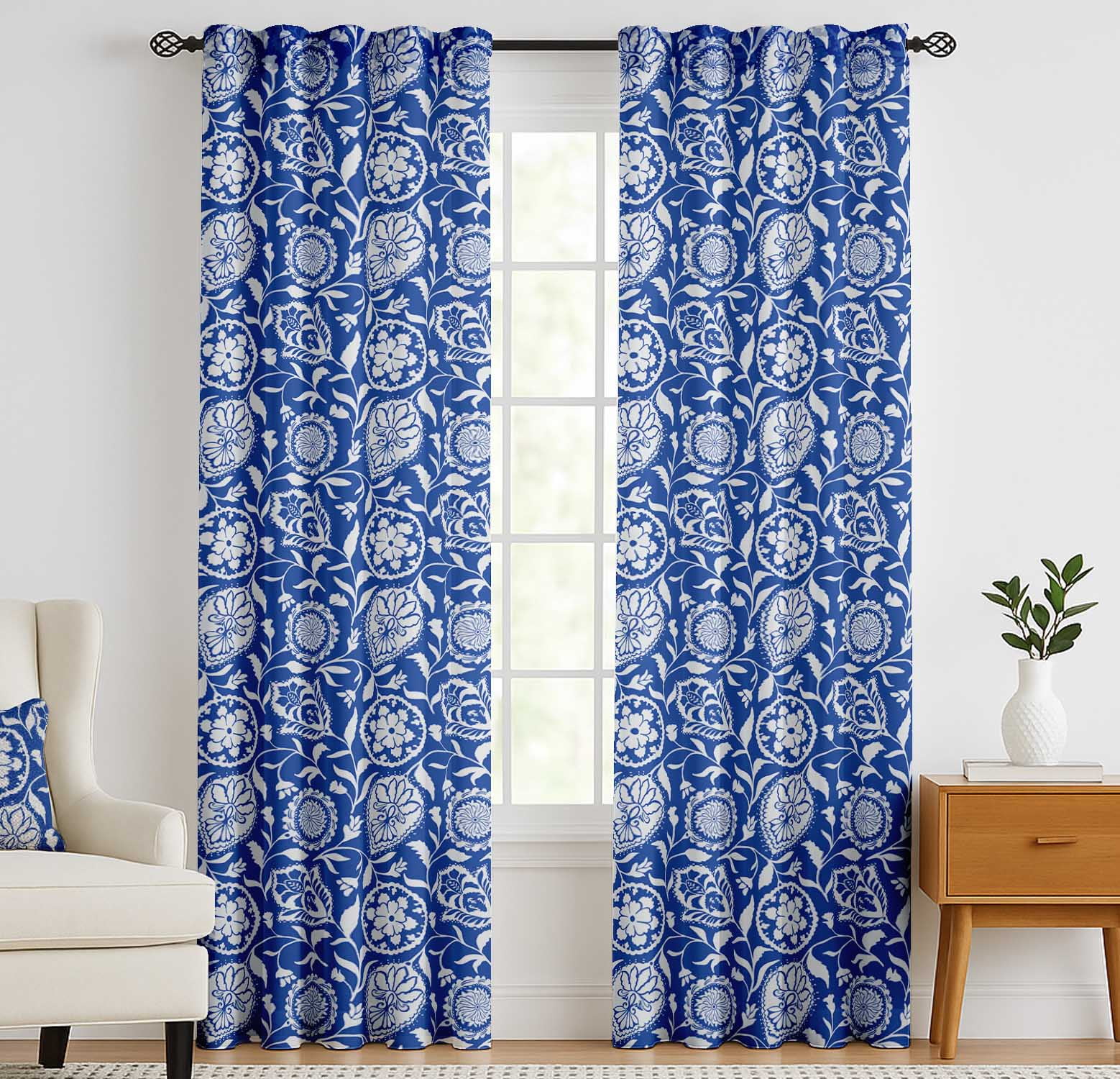 Vargottam 84 Inch Rod Pocket/Back Tab Cotton Curtains for Windows and ...