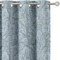 thumbnail image 1 of Vargottam Abstract Texture Design Blackout Curtains - Set of 2 Panels, 42 x 108 Inches Each - Light Blocking & Thermal Insulated Drapes with Grommet Top for Bedroom & Living Room - Blue, 1 of 9