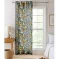 thumbnail image 1 of Vargottam Bird Print Extra Long Sheer Curtains for Double Height Windows & Doors Set of 2 Panels, 108" Length, Grommet Top, Light Filtering Printed Georgette Drapes, 1 of 9