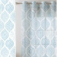thumbnail image 1 of Vargottam Block Print Sheer Curtains for Short Windows Set of 2 Panels, 63" Length, Grommet Top, Printed Georgette, Light Filtering Drapes for Kitchen or Bedroom, 1 of 9