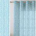 thumbnail image 1 of Vargottam Blue Stroke Textured Design Sheer Curtains for Short Windows - Set of 2 Panels, 63", Grommet Top, Printed Georgette, Light Filtering Drapes for Kitchen or Bedroom, 1 of 9