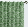 thumbnail image 1 of Vargottam Cotton Curtains for Windows - 3-in-1 Rod Pocket/Back Tab Short Window Drapes - Light Filtering Cotton Canvas Panels - Set of 2, 52"x63" - Leaves Print (Green), 1 of 8