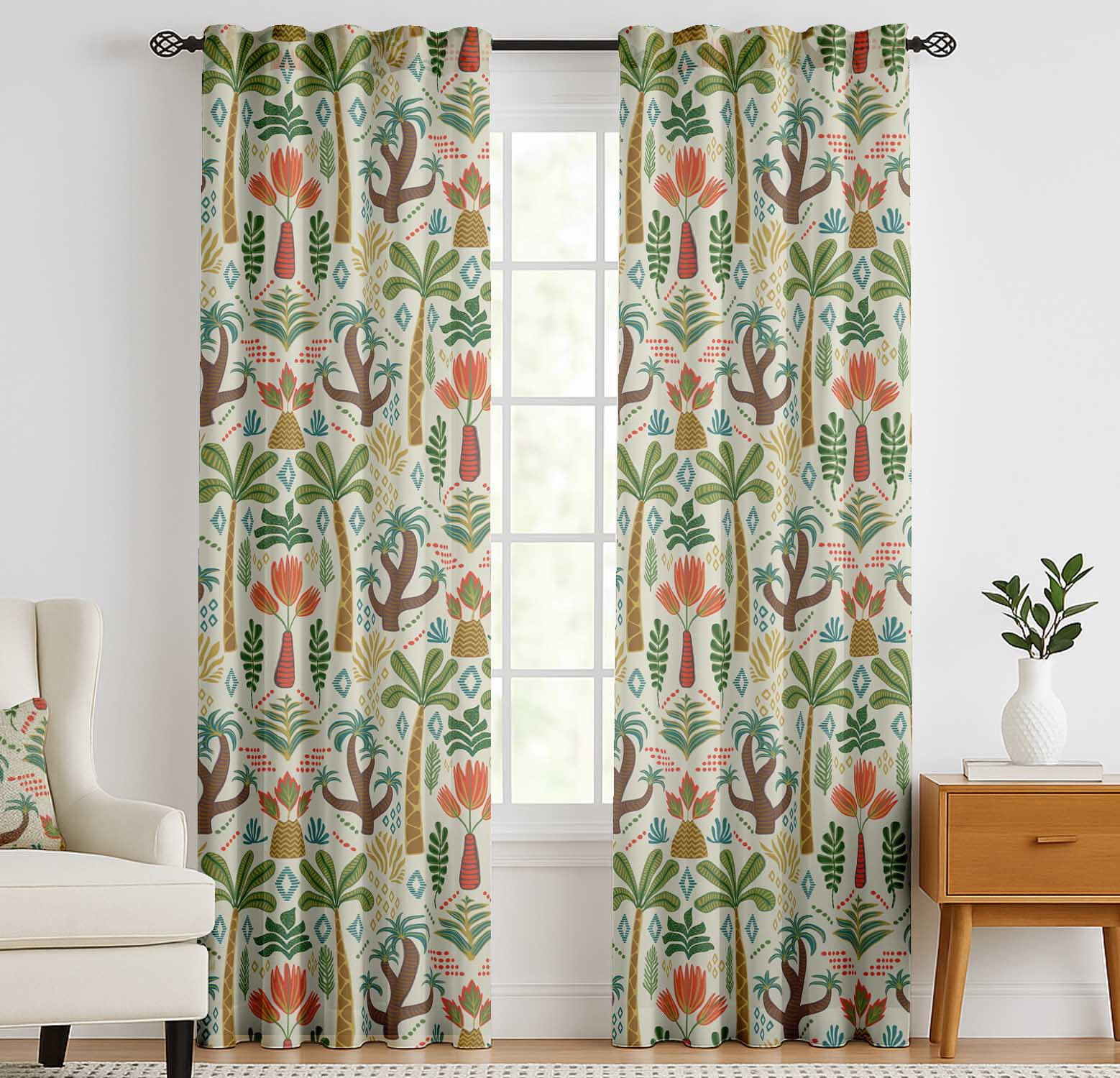 Vargottam Cotton Curtains for Windows - 3-in-1 Rod Pocket/Back Tab ...