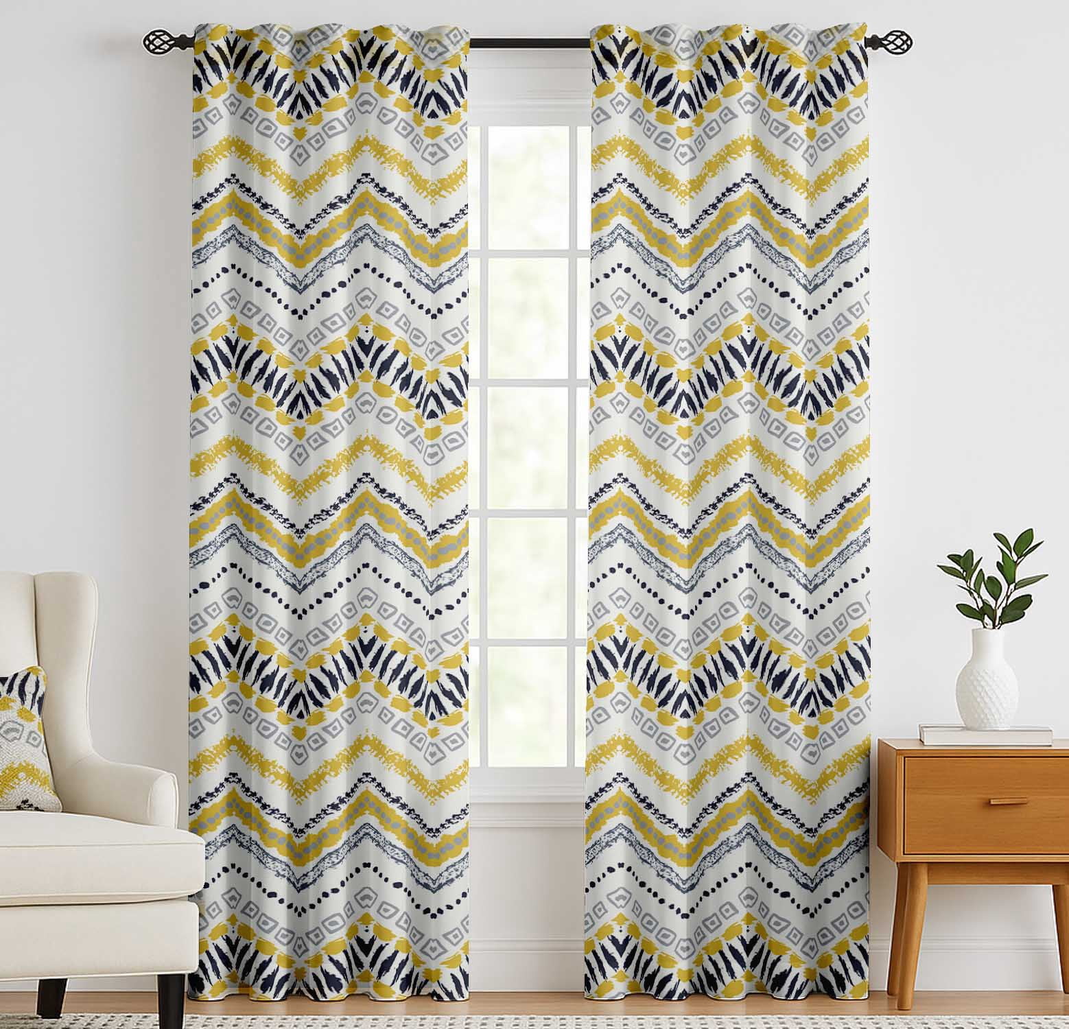 Vargottam Cotton Curtains for Windows - 3-in-1 Rod Pocket/Back Tab ...