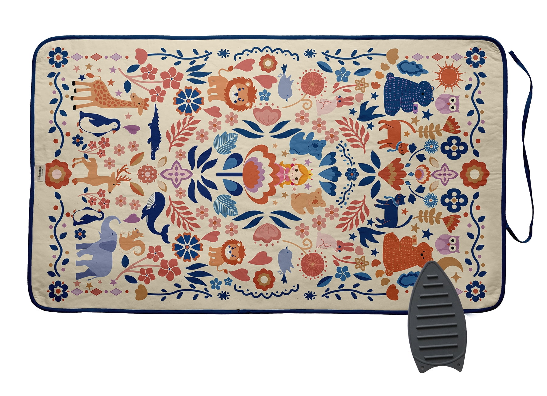 Vargottam Cotton Magnetic Ironing Mat - Washable Fabric, Fiber Pad & Iron Rest - Foldable, Lightweight Ironing Surface for Tabletop, Washer, or Dryer - Kids