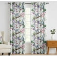 thumbnail image 1 of Vargottam Cotton Rod Pocket/Back Tab Curtains - 96" Floor-Length Drapes for Long Doors or Large Windows - Light Filtering, 3-in-1 Header - Set of 2, 52"x96" - Animal & Bloom Pattern (Pink), 1 of 8