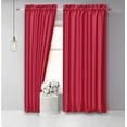 thumbnail image 1 of Vargottam Cotton Slub Magenta Curtains 46 Inch Window Curtain 2-Panel Rod Pocket Living Room Drapes Curtain Set, 1 of 5
