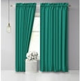 thumbnail image 1 of Vargottam Cotton Slub Sea Green Curtains 46 Inch Window Curtain 2-Panel Rod Pocket Living Room Drapes Curtain Set, 1 of 9
