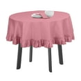 thumbnail image 1 of Vargottam Cotton Table Linens Ruffle Tablecloth, Round Table Cover Protector Solid Tablecloth, Farmhouse Tabletop Washable, Light Pink-64 Inches Diameter, 1 of 9