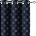 thumbnail image 1 of Vargottam Diamond Ikat Design Blackout Curtains - Set of 2 Panels, 52 x 72 Inches Each - Light Blocking & Thermal Insulated Drapes with Grommet Top for Bedroom & Living Room - Blue, 1 of 9