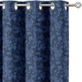 thumbnail image 1 of Vargottam Elegant Blue Botanical Pattern Curtains - Set of 2 Blackout Panels, 42 x 90 Inches - Noise Reducing & Energy-Efficient Room Darkening Window/Door Drapes for Modern Home Decor- Blue, 1 of 9