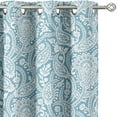 thumbnail image 1 of Vargottam Elegant Paisley Delight Pattern Curtains - Set of 2 Blackout Panels, 42 x 63 Inches - Noise Reducing & Energy-Efficient Room Darkening Window/Door Drapes for Modern Home Decor - Blue, 1 of 9