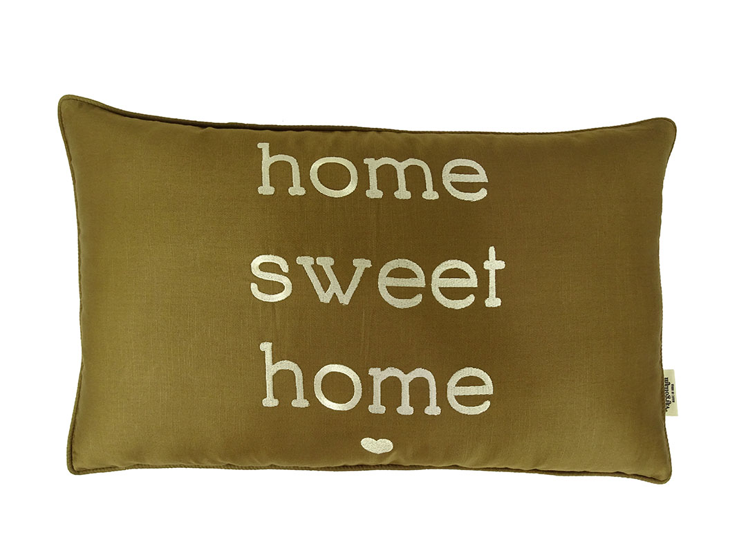 Vargottam Embroidered Home Sweet HomeLumbar Decorative Throw Pillow