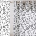 thumbnail image 1 of Vargottam Floral Vines Design Sheer Curtains for Short Windows - Set of 2 Panels, 63", Grommet Top, Printed Georgette, Light Filtering Drapes for Kitchen or Bedroom, 1 of 9