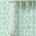 thumbnail image 1 of Vargottam Flowers Print Sheer Curtains for Short Windows Set of 2 Panels, 63" Length, Grommet Top, Printed Georgette, Light Filtering Drapes for Kitchen or Bedroom, 1 of 9