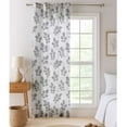 thumbnail image 1 of Vargottam Foliage Pattern Sheer Curtains for Short Windows - Set of 2 Panels, 63", Grommet Top, Printed Georgette, Light Filtering Drapes for Kitchen or Bedroom, 1 of 9