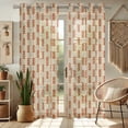 thumbnail image 1 of Vargottam Geometric Design Sheer Georgette Curtains for Windows & Small Doors Set of 2 Panels, 72" Long, Grommet Top, Printed Light Filtering Drapes for Living Room or Study, 1 of 9