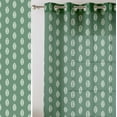 thumbnail image 1 of Vargottam Green Block Leaf Print Sheer Georgette Curtains for Windows & Small Doors - Set of 2 Panels, 72" Long, Grommet Top, Printed Light Filtering Drapes for Living Room or Study, 1 of 9