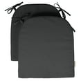 thumbnail image 1 of Vargottam Indoor/Outdoor Chair Cushions Patio Seat Cushions(Rounded Back)16x18 Inch with Ties for Patio Furniture Chairs Home Garden Decoration, Set of 2|Dark Gray, 1 of 7