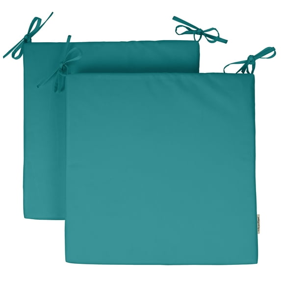 Vargottam Indoor/Outdoor Chair Cushions Patio Seat Cushions(Square)20x20 Inch with Ties for Patio Furniture Chairs Home Garden Decoration, Set of 2|Turquoise Green