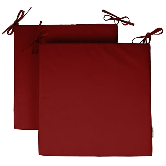 Vargottam Indoor/Outdoor Chair Cushions Patio Seat Cushions(Square)20x20 Inch with Ties for Patio Furniture Chairs Home Garden Decoration, Set of 2|Red