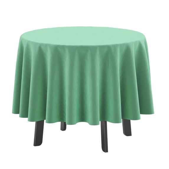 Vargottam Indoor/Outdoor Round Tablecloth 58 Inch Round Tablecloth Waterproof Patio Table Cloths, Spring/Summer Table Covers for Backyard Circular Table/BBQs/Picnic - Aquamarine Green