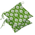 thumbnail image 1 of Vargottam Indoor/Outdoor Tufted Printed Square Seat Patio Cushion Set Of 2 Water Resistant Patio Furniture Seat Cushion 19-inches, Green | Block, 1 of 7