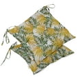 thumbnail image 1 of Vargottam Indoor/Outdoor Tufted Printed Square Seat Patio Cushion Set Of 2 Water Resistant Patio Furniture Seat Cushion 19,inches, Yellow | Tropical, 1 of 7
