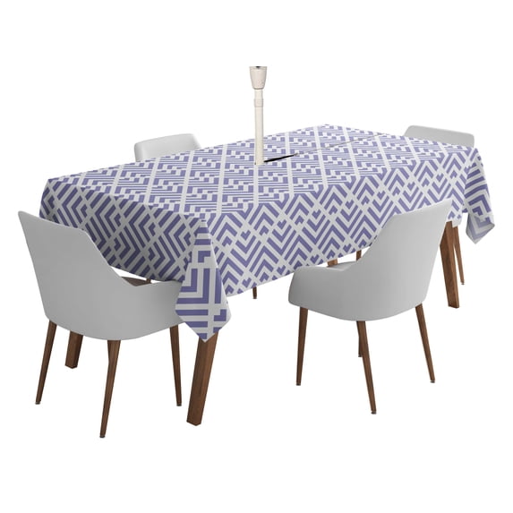 Vargottam Indoor/OutdoorTablecloth58x58 Inch SquareTablecloth with Umbrella Hole and Zip- Waterproof PatioTableCloths- TableCovers for Backyard RectangularTable- Bluish Violet