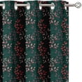 thumbnail image 1 of Vargottam Leaf Vine Design Blackout Curtains - Set of 2 Panels, 52 x 63 Inches Each - Light Blocking & Thermal Insulated Drapes with Grommet Top for Bedroom & Living Room - Green, 1 of 9