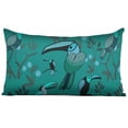 thumbnail image 1 of Vargottam Lumbar Pillow Cover - Decorative Pillow Covers 24x12 Inches, Printed Teal Blue Theme Pillowcase, Decorative Lumbar Cushion Covers, 1 of 4