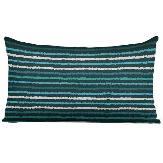 Vargottam Lumbar Pillow Cover - Decorative Pillow Covers 24x14 Inches, Printed Teal Blue Theme Pillowcase, Decorative Lumbar Cushion Covers