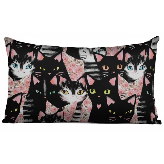 Vargottam Lumbar Pillow Cover - Decorative Pillow Covers24x12 Inches,PrintedWhite & BlackThemePillowcase, DecorativeLumbarCushionCovers