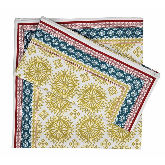 Vargottam Luxury Collection Dinner Table Linen Dcor Cotton Napkin Printed Fabric Reusable Napkins Set Of 12, 20 X 20 - Asian