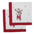 thumbnail image 1 of Vargottam Luxury Collection Dinner Table Linen Dcor Cotton Napkin Printed Fabric Reusable Napkins Set Of 6, 20 X 20 - Winter Christmas Deer, 1 of 6