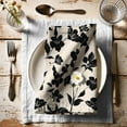 thumbnail image 1 of Vargottam Luxury Cotton Canvas Napkins - Set of 12, 20-Inch Black Hue Elegant Botanical Floral Print, Premium Thick Cloth Napkins for Dining & Special Occasions - Soft, Absorbent & Machine Washable, 1 of 7
