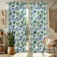 thumbnail image 1 of Vargottam Ocean Print Sheer Georgette Curtains for French Doors & Balcony 2 Panels, 96" Long, Light Filtering, Grommet Top Printed Drapes for Living Room or Lounge, 1 of 9